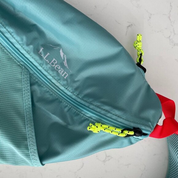 L.L.Bean Stowaway Sling Pack Polyester Zip Bag Soft Juniper Red Strap Sz OS NWOT - Picture 4 of 14